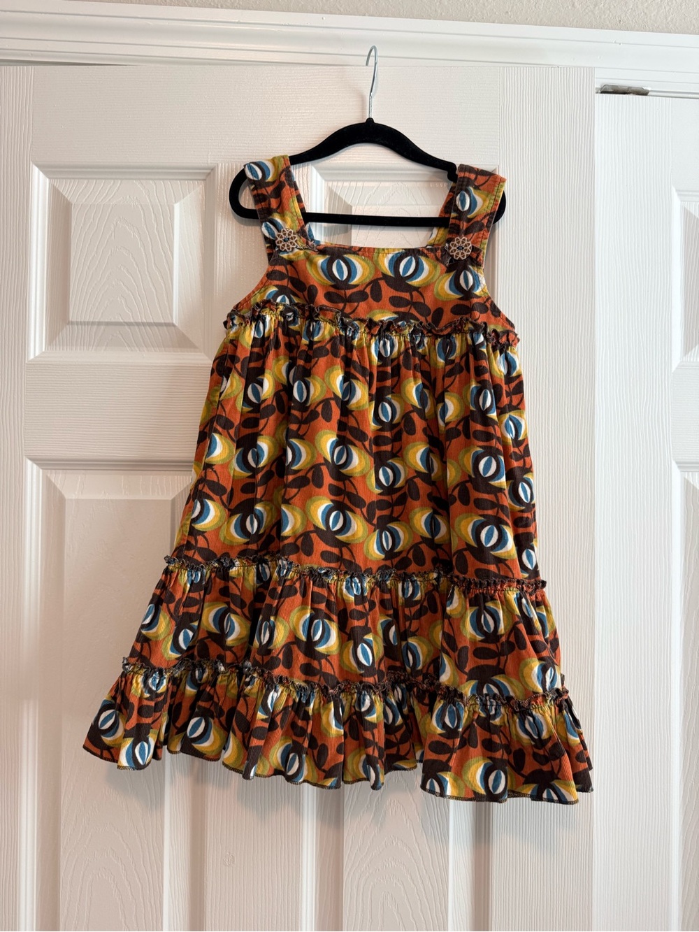 Matilda Jane Multi-Print Tiered Corduroy Dress